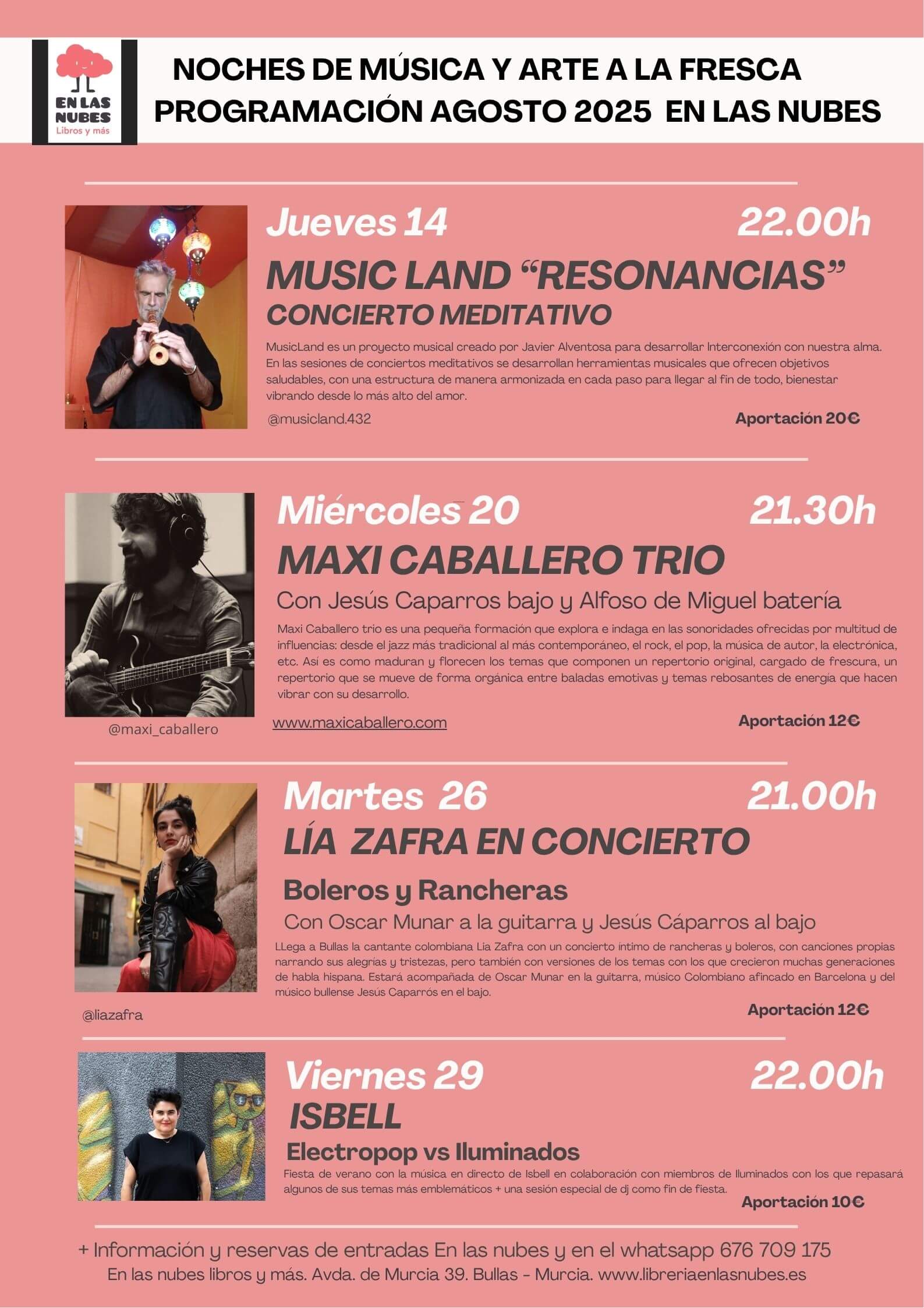 Musica a la fresca En las Nubes. Agosto 2025